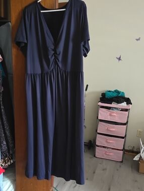SHEIN Navy Twist-Front Maxi Dress